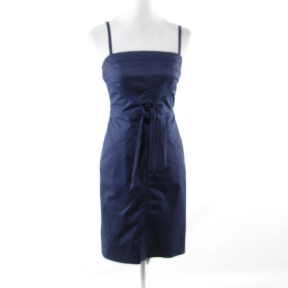 Navy blue ECCOCI stretch strap sheath dress 2